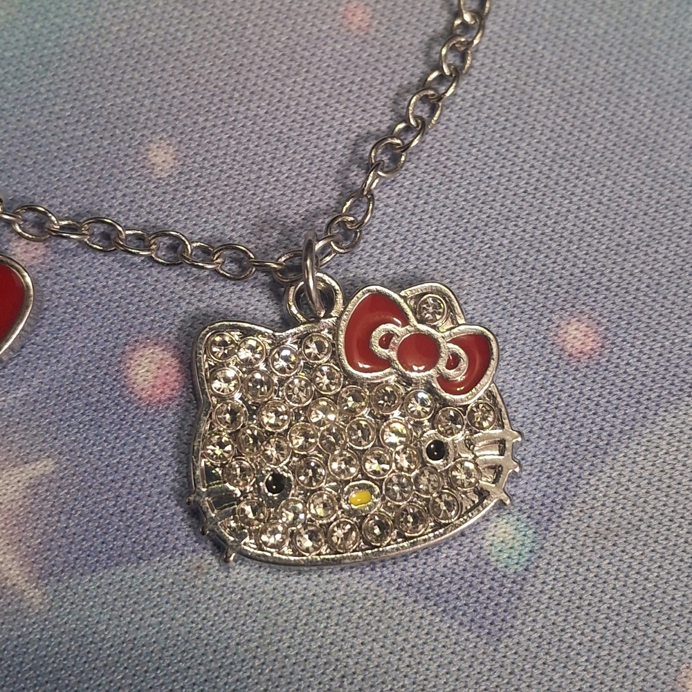 Hello Kitty Rhinestone Charm Necklace - Picture 4 of 4